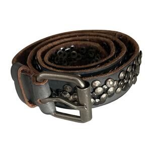 Coyboys Belt Brown silver studs 100% Leather Western 40.5" Length Size Large